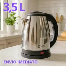 Chaleira Elétrica Térmica Kaza+ 1.8 L Inox Jarra 110V ou 220V Sem Fio Desligamento Automatico
