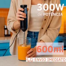 Batedor de Mão Mixer Processador Misturador Elétrico 300W 110V/220V Whey Bebidas Sopas Sucos Molhos