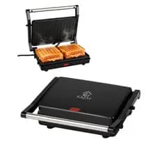 Grill Sanduicheira Elétrico 750W Prensa Dupla Antiaderente 2 em 1 110V ou 220V Led Indicador Kaza+