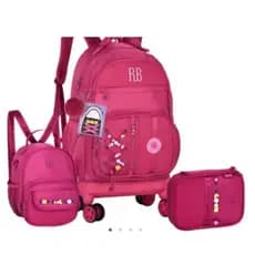 🩷 Kit Mochila Escolar Rebecca Bonbon– Rodinhas 360º + Lancheira + Estojo RB27420