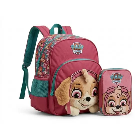🐶🎒 Kit Mochila Infantil Patrulha Canina + Estojo Luxcel ✨