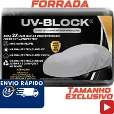 Capa Cobrir Carro Forrada 100% Impermeável UV-BLOCK Protege Sol Chuva Poeira P M G Hatch e Sedan