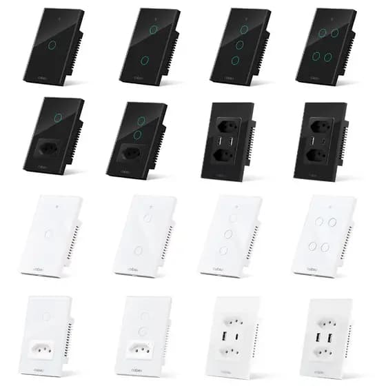 COIBEU Interruptor inteligente de toque zigbee com fio neutro remoto 1 2 3 4 de luz de ganga controle de voz tuya
