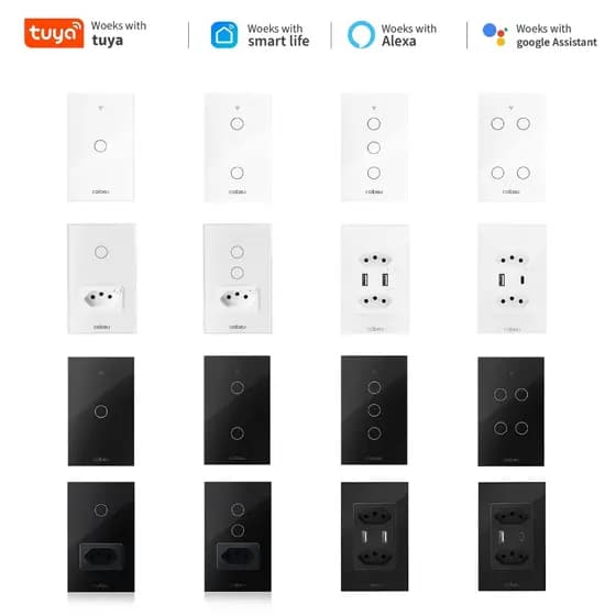 COIBEU Interruptor inteligente de toque wifi remoto 1 2 3 4 6 de luz de ganga controle de voz tuya