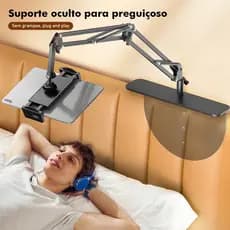 Suporte Ajustável para Celular e Tablet Uso em Cabeceira e Mesa - Compatível com Netflix Filmes Leitura
