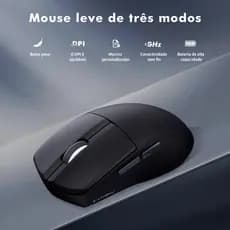 Mouse Gamer ultraleve- 10000 DPI MAX,Conectado por USB/Bluetooth & com fio