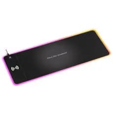 Mousepad Gamer RGB Extra Grande 80x30cm com Carregamento Sem Fio 15W e Base Antiderrapante