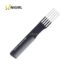 Pente Cabo Cabelos Cabeleireiro Penteado Salão Barbeiro Preto com divisor
