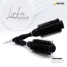 Escova Térmica Carolina Profissional  Metalizada Cerdas Mistas Javali Nylon MOFASHI
