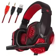 Fone de Ouvido Headset Com Fio Gamer RGB Led Usb P2 Com Microfone Para Pc Ps4 Xbox Knup Kp-397