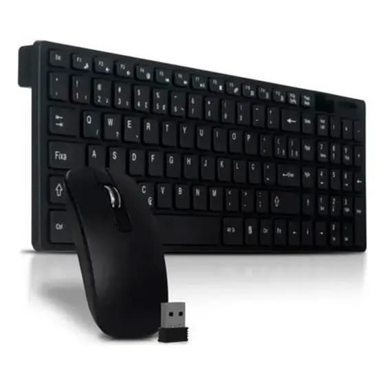 Kit Teclado Wireless Ultra Fino + Mouse + Capa Protetora Sem Fio Confortável E Silencioso