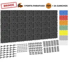 Painel Suporte Porta Ferramentas Organizador Parede Perfurado 207x87 + Brindes