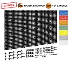 Painel Suporte Porta Ferramentas Organizador Parede Perfurado 118x69 + Brindes