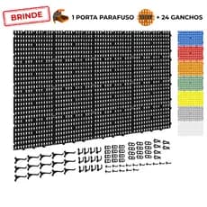 Painel Suporte Porta Ferramentas Organizador Parede Perfurado  69x118 + Brindes