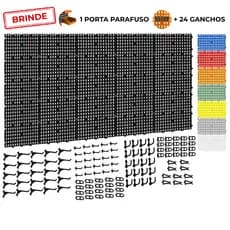 Painel Suporte Porta Ferramentas Organizador Parede Perfurado 147x87 + Brindes