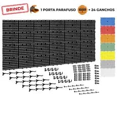 Painel Suporte Porta Ferramentas Organizador Parede Perfurado 177x69 + Brindes