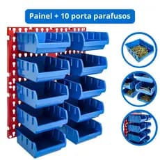 Painel Ferramentas Organizador Porta Parafuso 10 Gavetas