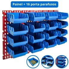 Painel Ferramentas Organizador Porta Parafuso 16 Gavetas