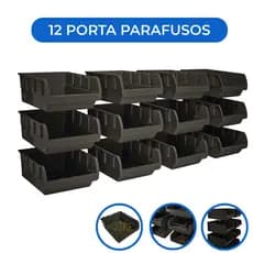 Porta Parafuso 12 Caixa Plastica Organizador Gaveteiro Ferramentas