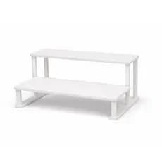 Organizador De Perfumes Duplo 2 Andares Expositor Porta Frascos Bancada Branco Perolizado