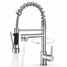 Torneira Cozinha Gourmet Inox Escovado Monocomando Com Spray Extensor Luxo Quente Fria Luxo