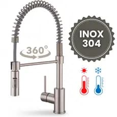 Torneira Cozinha/Churrasqueira Luxo Escovada Anti-Ferrugem Flexível Monocomando