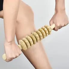 Rolo Para Massageem Massageador de Madeira 38 Cm Corporal Relaxante Liberação BambuTerapia Corporal