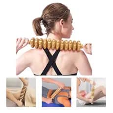 Rolo De Massagem de Madeira Corporal Relaxante Liberação BambuTerapia 38cm