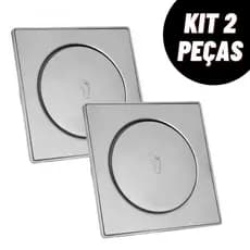 Ralo Click Inteligente 10x10cm ralo de banheiro inteligente Cromado Inox Banheiro lavabo veda cheiro
