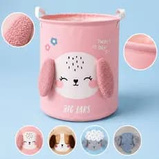 Cesto Multiuso Organizador Infantil Redondo Tecido Dodrável Brinquedo Roupa Lavanderia