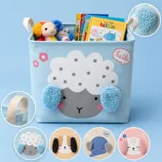Cesto Multiuso Organizador Infantil Quadrado Tecido Dodrável Brinquedo Roupa Lavanderia