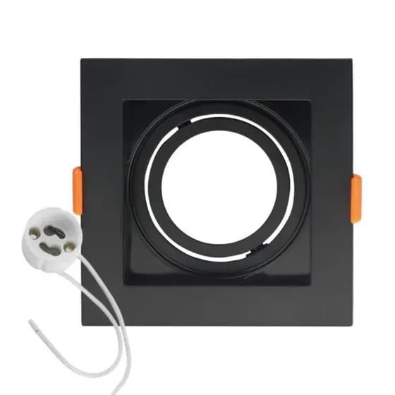 Spot Mr16 Gu10 Quadrado Preto Branco Moldura Spot ABS