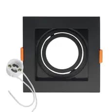 Spot Mr16 Gu10 Quadrado Preto Branco Moldura Spot ABS