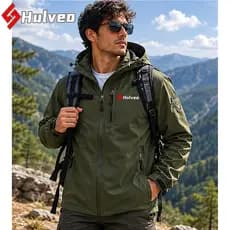 Hulveo Jaqueta masculina , jaqueta masculina impermeável e à prova de vento, adequada para caminhadas e montanhas