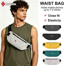 Hulveco Sports Running Cintura Bolsa Impermeável Respirável Leve Close-Fitting Cinto Bolsa Pode Segurar 7.5 Polegadas Ce