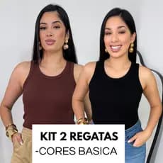 Kit 2 Regatas Femininas Ribana Canelada Moda Casual/academia,bloguera,verão/Kit Regatas Femininas Ribana Canelada Básica