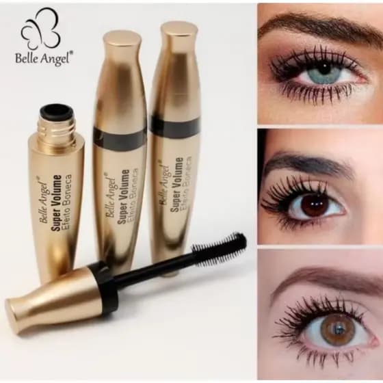 Kit com 2 Mascaras de Cílios Super Volume Efeito Boneca BELLE ANGEL.