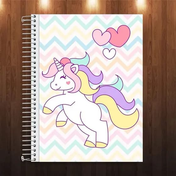 Adesivo Para Capa de Caderno Escolar Infantil Unicórnio