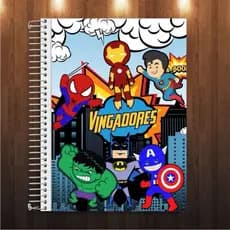 Adesivo Para Capa De Caderno Escolar Os Vingadores