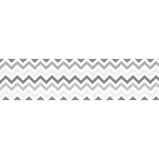 Faixa Decorativa Papel de Parede Quarto Infantil Zig Zag Cinza Kit 4 Unidades