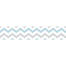 Kit 4 Faixas Decorativas Quarto Infantil Azul Zig Zag