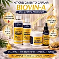 Kit Triovin-A Crescimento Capilar Acelerado Portal Cosmetics Shampoo + Condicionador + Máscara + Tônico Anti Queda Trio