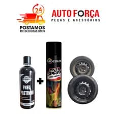 KIT PINTURA RODAS TINTA SPRAY PRETO BRILHANTE E PRETINHO GITANES