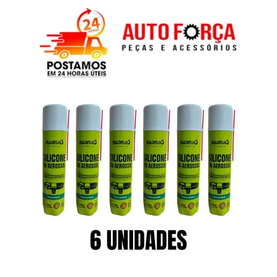 KIT COM 6 SILICONE SPRAY 300ML - RADNAQ - LUBRIFICA ESTEIRAS E RESTAURA QUALQUER TIPO DE BORRACHA