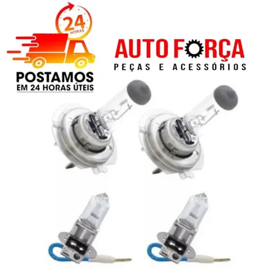 KIT PAR LÂMPADAS H7 + H3 HALÓGENA 12V 55W 3200K TIGER