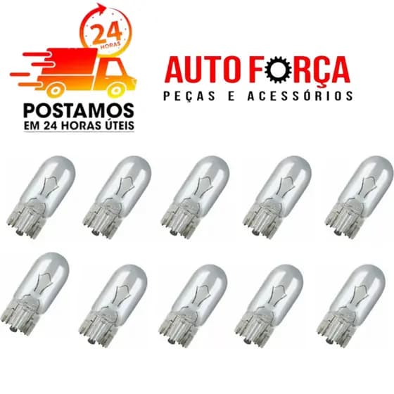 CAIXA COM 10 LÂMPADAS PINGÃO T10 HALÓGENA 12V 5W MULTILASER