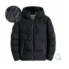 Outono e Inverno Jaqueta Bobojaco Masculina Forrada Com Capuz E Ziper Cor Liza Preto M AO G5
