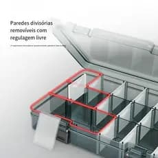 Caixa Box com Divisorias Porta Parafusos Pregos Ferramentas Chaves Separadores podem ser removidos