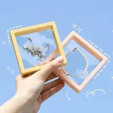 1Pc Caixa de Jóia em PE Transparente com Filme Anti-risco Para Anel Colar e Pulseira