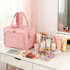 Kit Necessaire Maquiagem Feminina Grande Capacidade Multifuncional Portátil à Prova d’Água